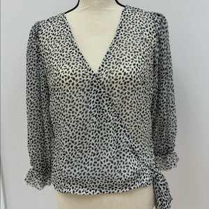 Abercrombie & Fitch Long Sleeve Wrap Blouse size L